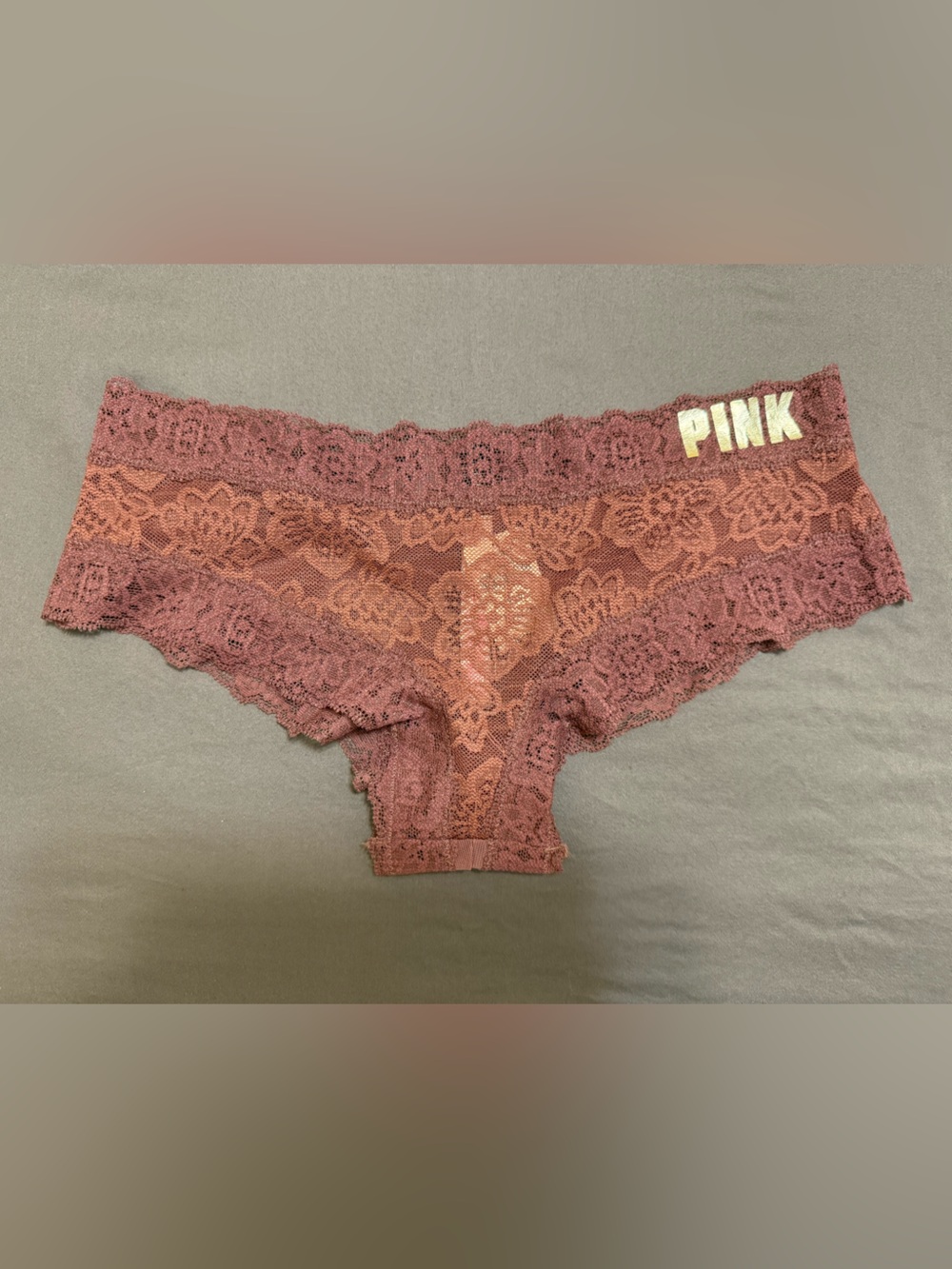 PINK Victoria's Secret Lace Boyshort Panty - Rosewood